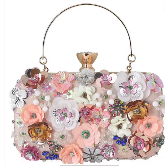 Flower Clutch Purse / Evening Bag / Women Purse