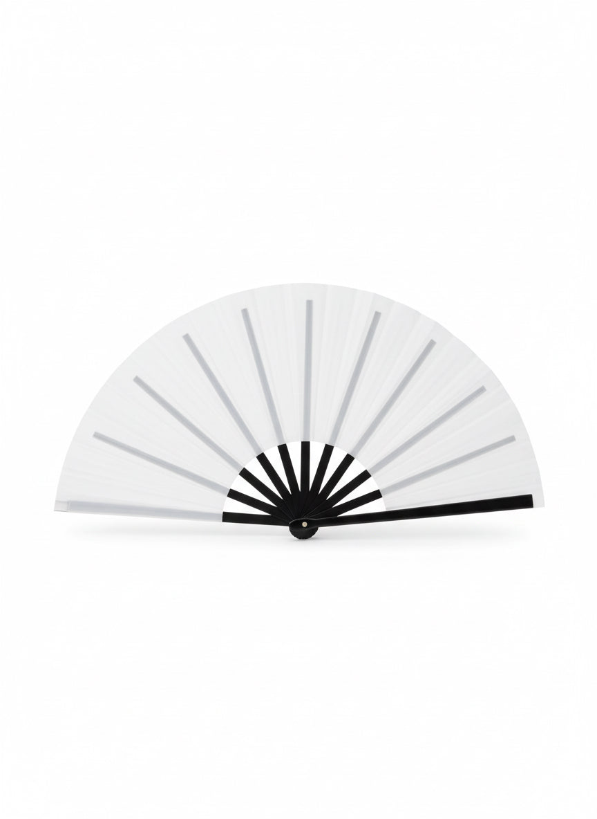 White Clack Hand Fan: Line Dancing Festival Folding Fan