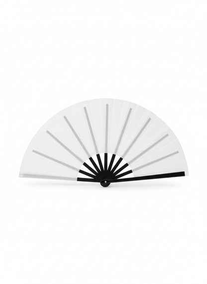 White Clack Hand Fan: Line Dancing Festival Folding Fan