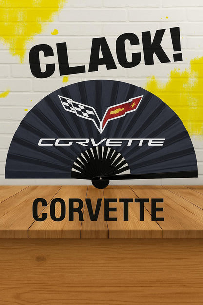 Corvette Clack Fan: Car Enthusiast Folding Hand Fan