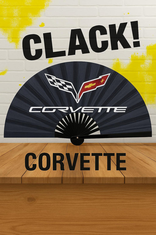 Corvette Clack Fan: Car Enthusiast Folding Hand Fan