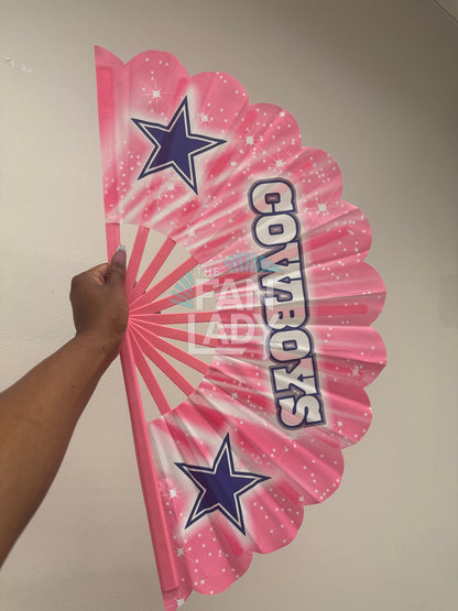 Dallas Cowboys Pink Sparkle Hand Fan - CLACK! Edition