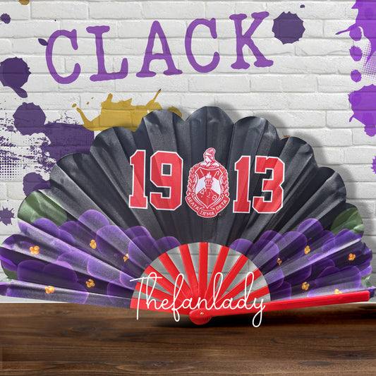 Delta Sigma Theta Sorority Folding Hand Fan  1913 Greek Life Fan with African Violet