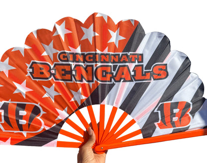 Cincinnati Bengals Hand Fan - Orange & Black NFL Folding Fan
