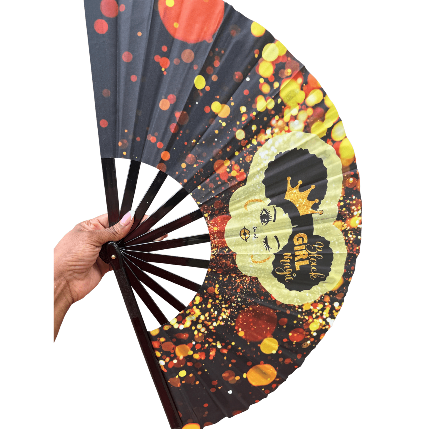 Black Girl Magic Clack Fan: Melanin Poppin' Folding Fan