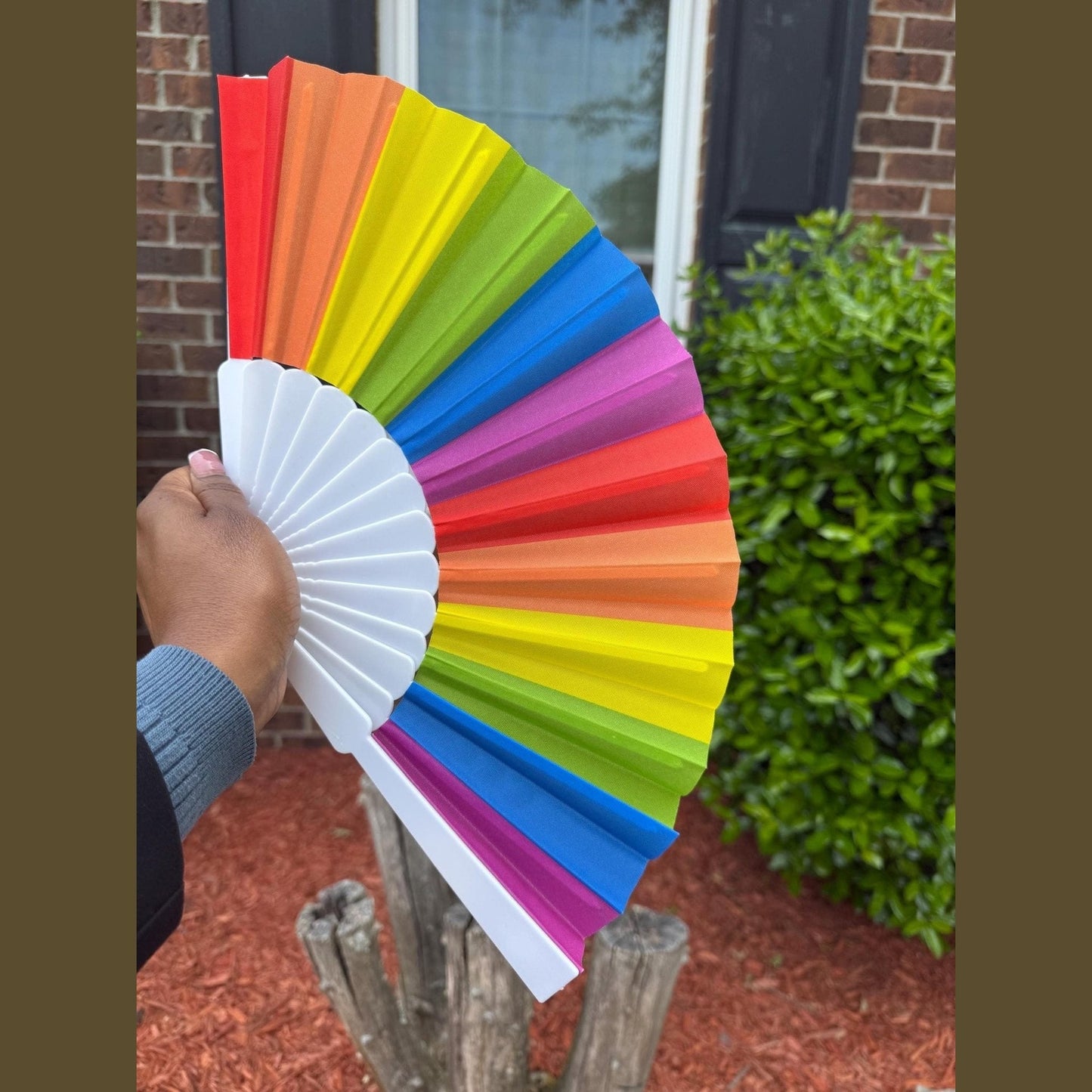 Kids Rainbow Clack Fan: Colorful Folding Hand Fan