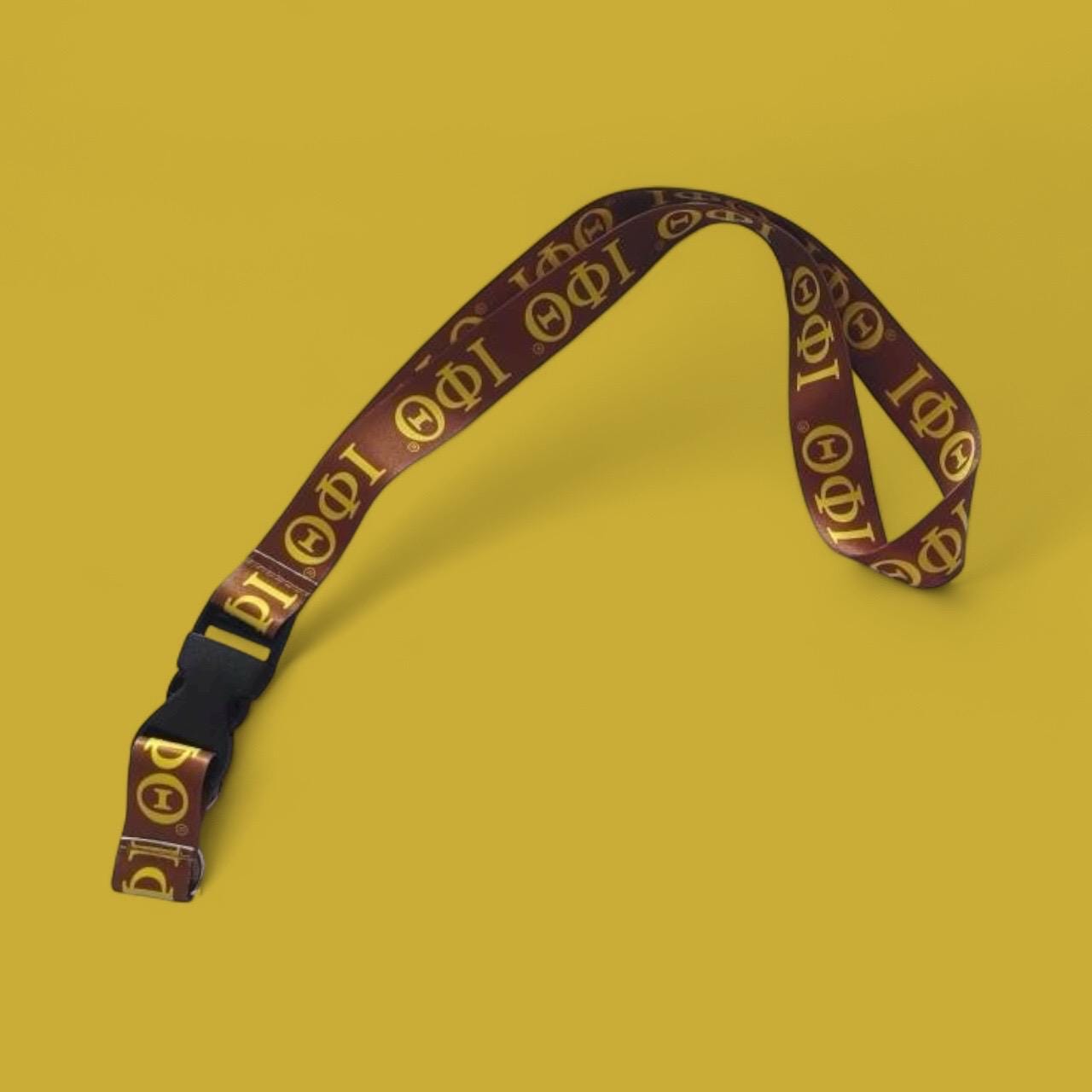 Theta Phi Iota Lanyard: Brown & Gold Greek Letters