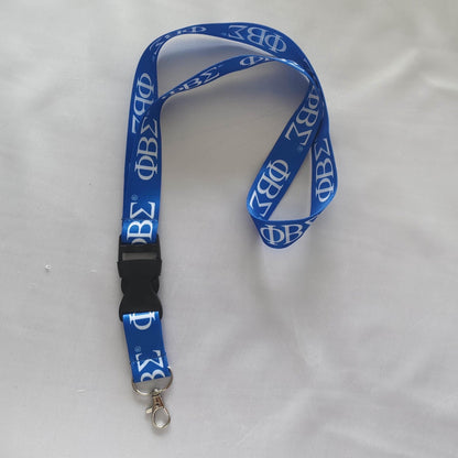 Phi Beta Sigma Fraternity Lanyard – Blue & White Greek Letter