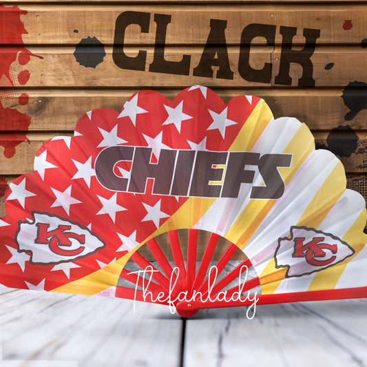 Kansas City Chiefs Folding Hand Fan, Game Day Handheld Fan