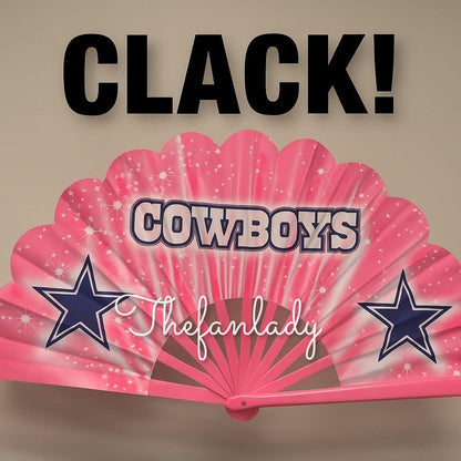 Dallas Cowboys Pink Sparkle Hand Fan - CLACK! Edition