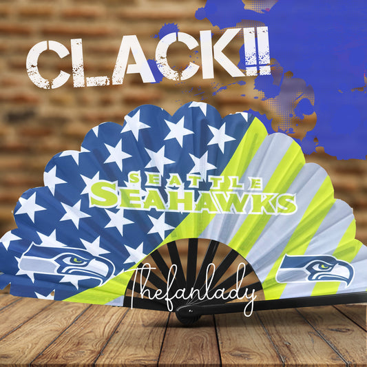 Seattle Seahawks Folding Hand Fan, Football Game Day Fan