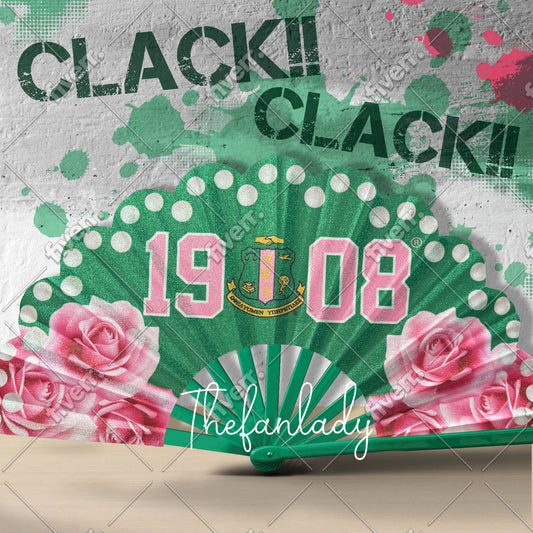 Glitter! AKA Handheld Folding Fan Sorority Clack Fan