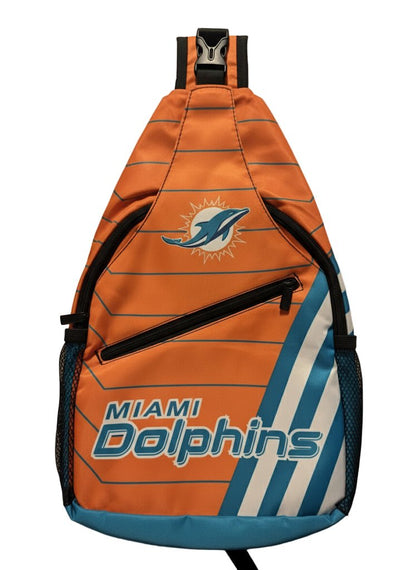 Miami Dolphins Crossbody Sling Bag - Orange NFL Shoulder Bag
