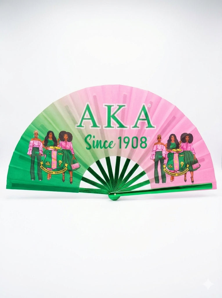AKA Sorority Clack Fan: Since 1908 Pink & Green