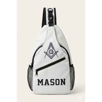 Masonic Crossbody Sling Bag - White Freemason Shoulder Bag