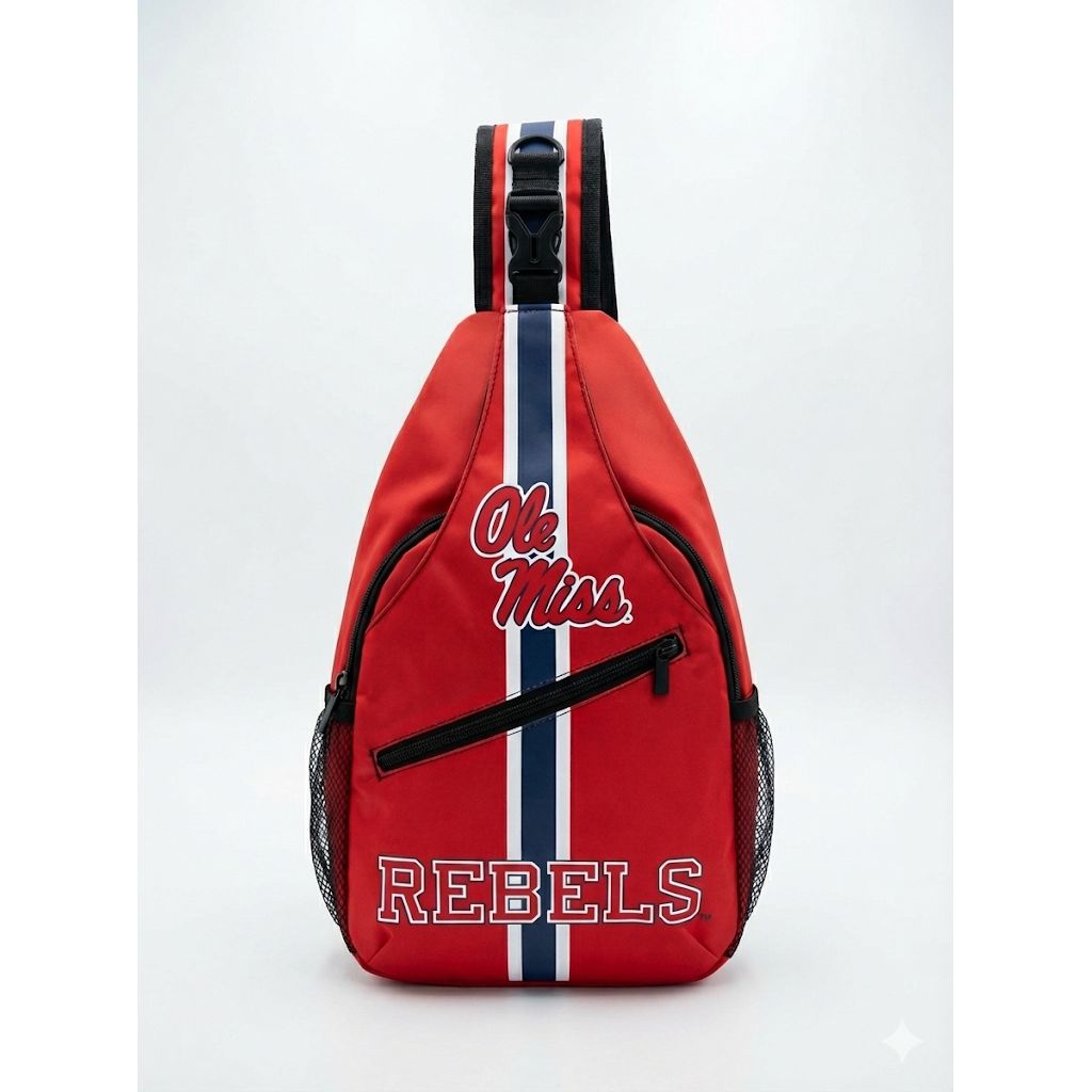 Ole Miss Rebels Waterproof Crossbody Sling Bag - Red NCAA Shoulder Bag