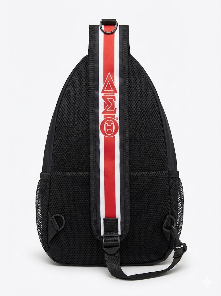 Delta Sigma Theta Crossbody Backpack: Elephant Design Greek Sorority Travel Bag