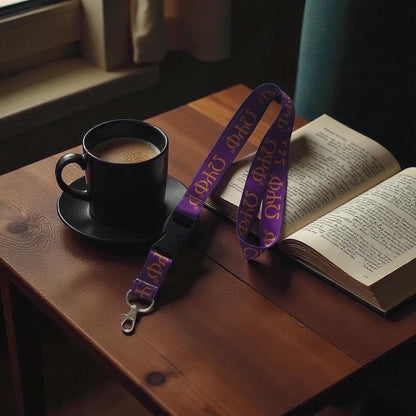 Omega Psi Phi Fraternity Lanyard – Purple & Gold Greek Letters ΩΨΦ