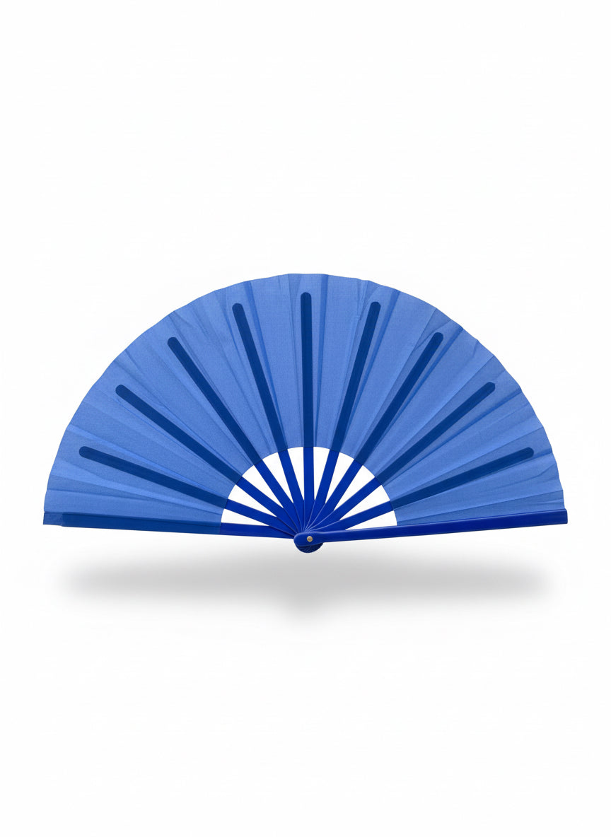 Blue Clack Hand Fan: Line Dancing Festival Folding Fan