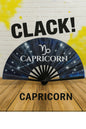 Capricorn Zodiac Clack Fan: Navy Celestial Folding Hand Fan