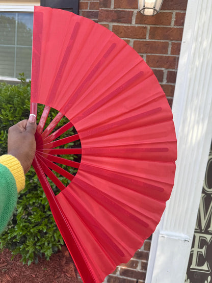 Red Clack Fan: Line Dancing Festival Folding Hand Fan