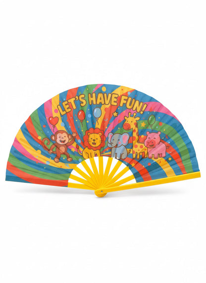 Animal Folding Party Fan: Rainbow Jungle Theme Birthday Favor