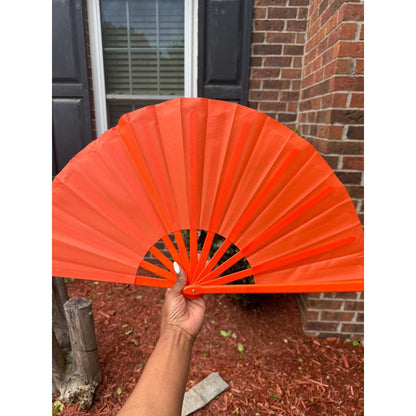 Orange Clack Fan: Boots on Ground Line Dancing Fan