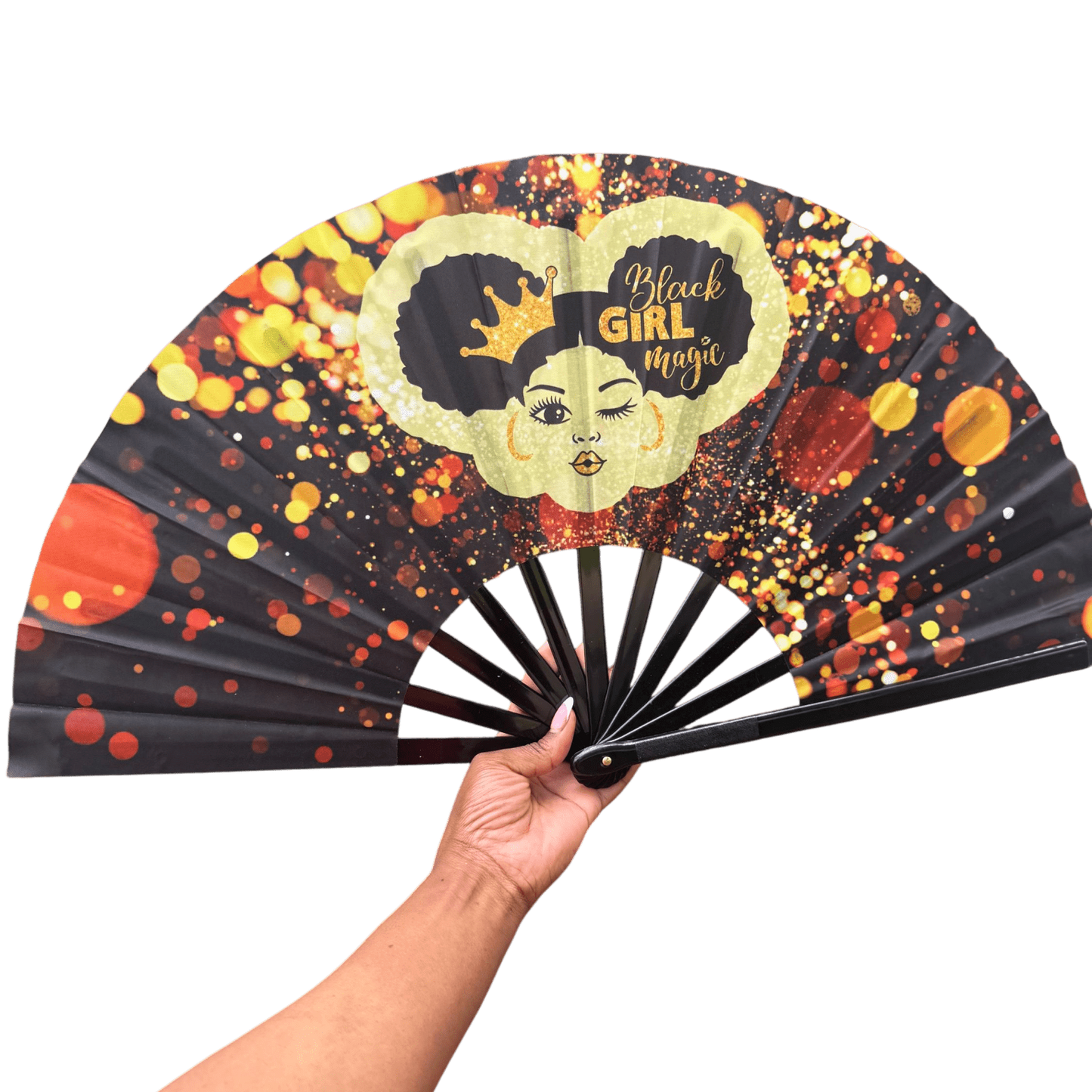 Black Girl Magic Clack Fan: Melanin Poppin' Folding Fan
