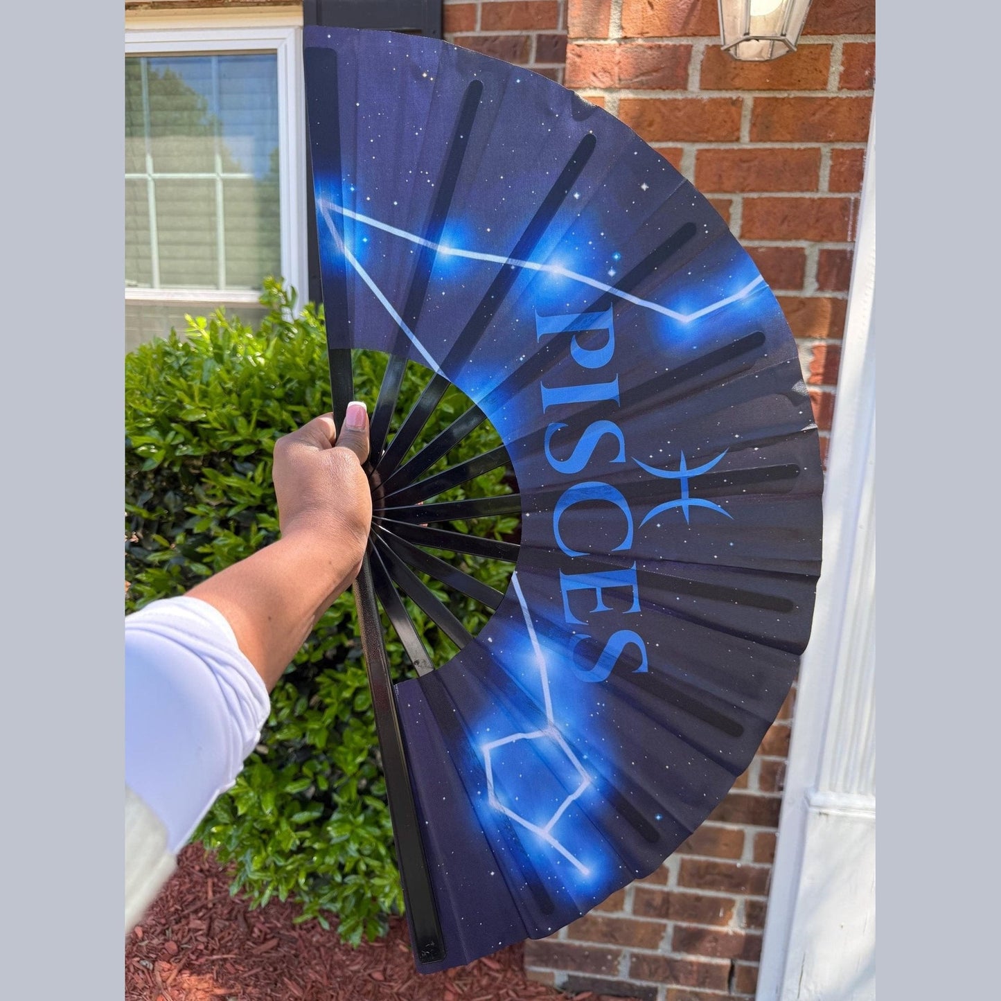 Pisces Zodiac Folding Fan: Starry Celestial Clacking Hand Fan