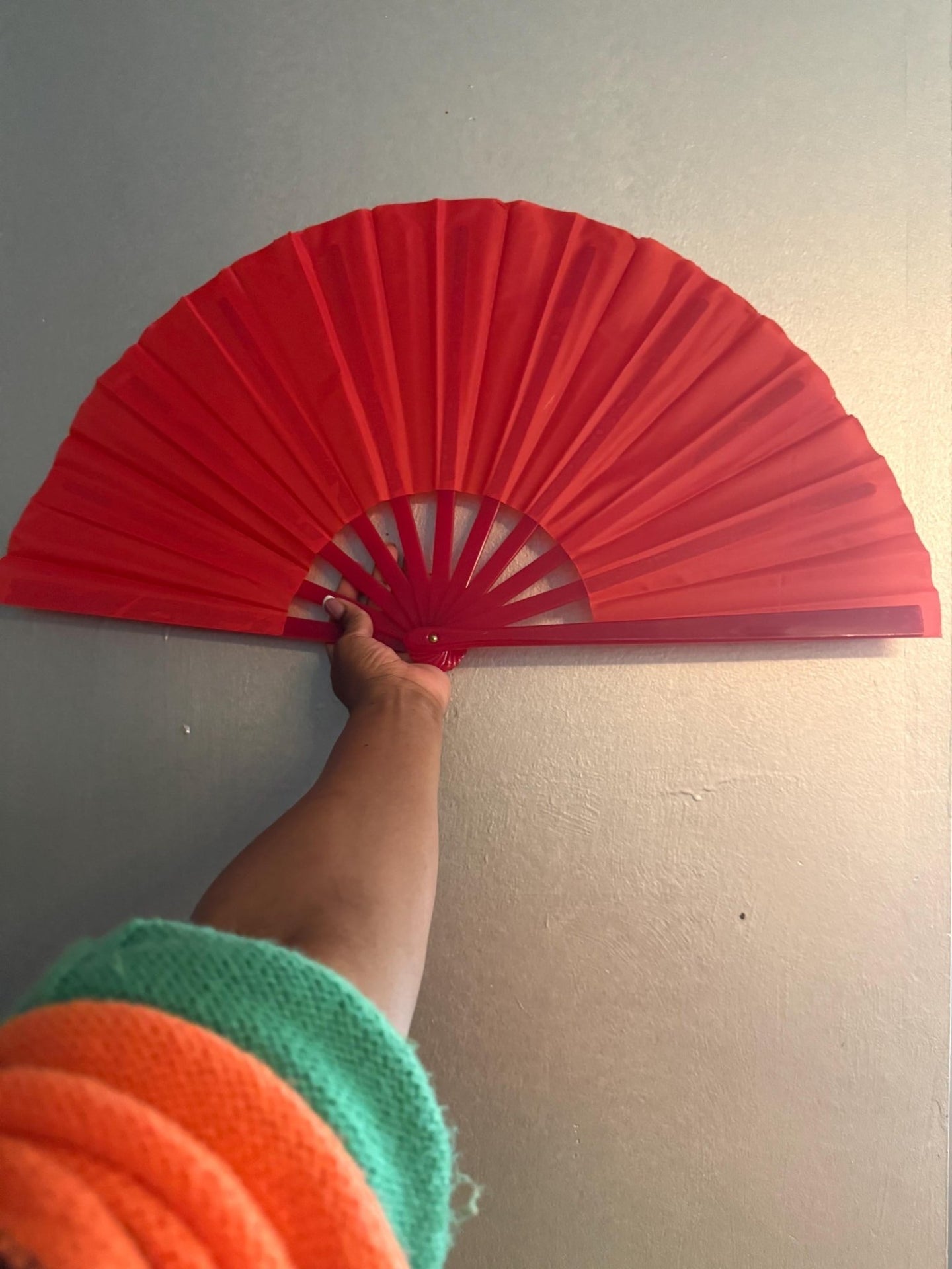 Red Clack Fan: Line Dancing Festival Folding Hand Fan