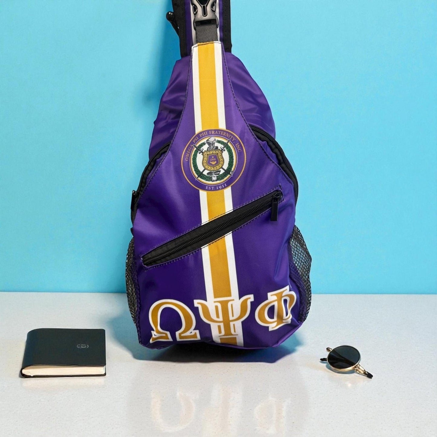 Omega Psi Phi Sling Bag: Greek Crossbody Backpack