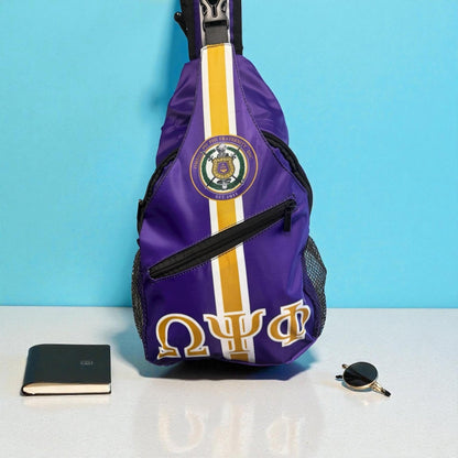 Omega Psi Phi Sling Bag: Greek Crossbody Backpack