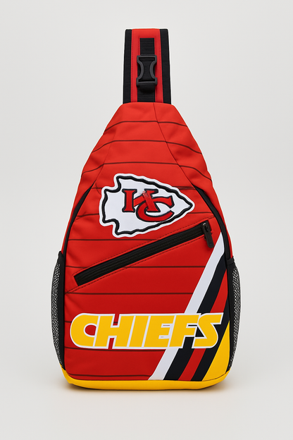 Kansas City Chiefs Shoulder Bag, Red Crossbody Sling Backpack for Game Day, Tailgating, Travel