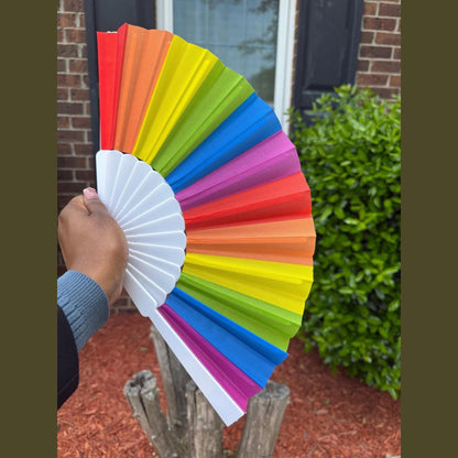 Kids Rainbow Clack Fan: Colorful Folding Hand Fan