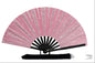 Boots On Ground Line Dancing - Pink Glitter Hand Fan - Folding Hand Fan, Fan With Black Ribs, Pale Pink Clack Fan, Decorative Hand Fan