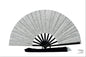 Boots On Ground Silver Glitter Fan - Large Folding Fan, Silver Clack Fan, Decorative Hand Fan, Line Dancing Fan, Silver Folding Fan