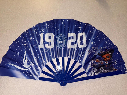 ΖΦΒ Sorority Fan - Since 1920 Fan, Blue & White Fan, Zeta Phi Beta Hand Fan, Folding Hand Fan, Boots on Ground Fan