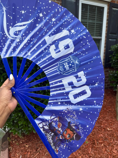 ΖΦΒ Sorority Fan - Since 1920 Fan, Blue & White Fan, Zeta Phi Beta Hand Fan, Folding Hand Fan, Boots on Ground Fan
