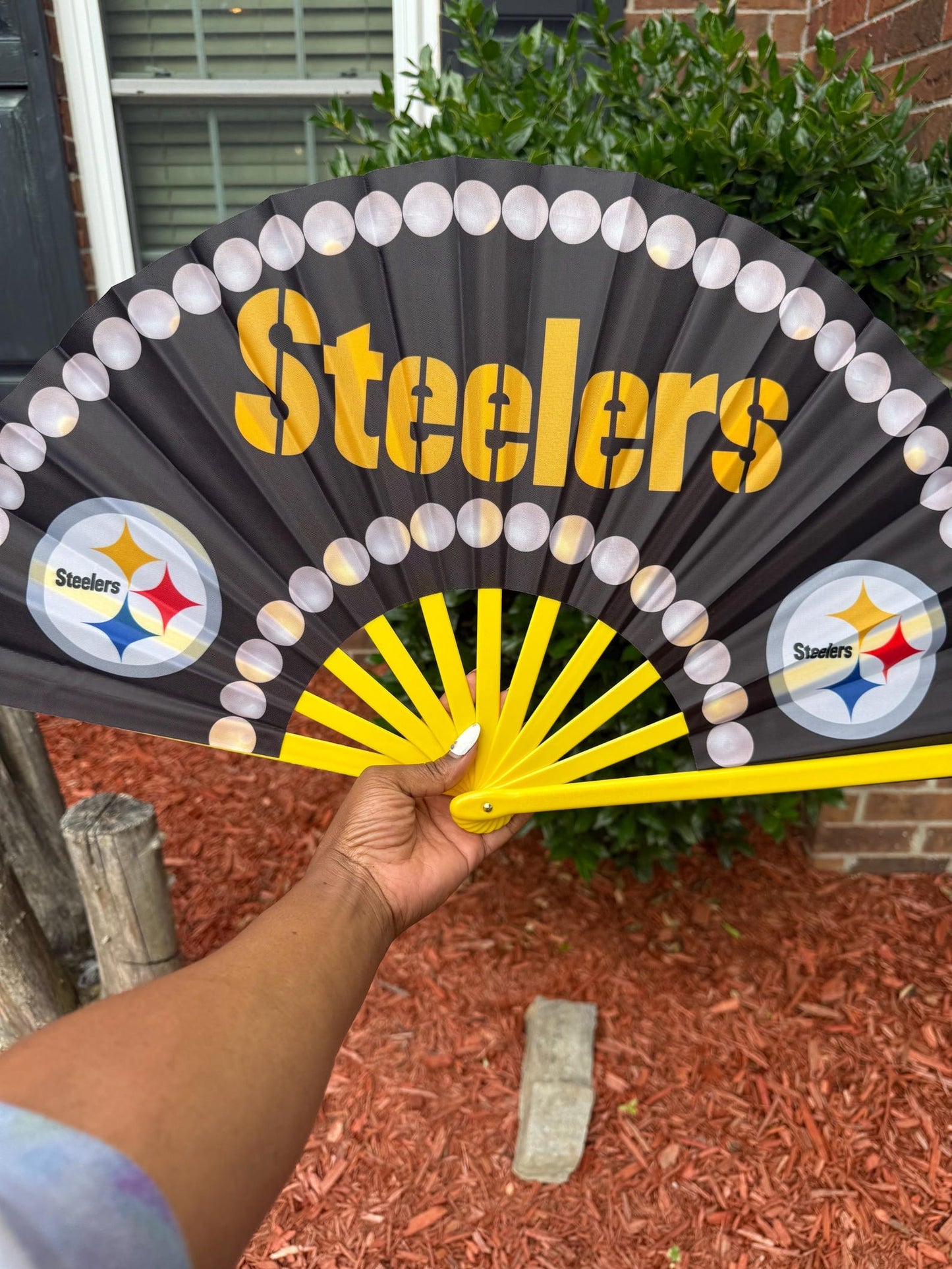 Pittsburgh Steelers Hand Fan - Steelers Team Fan, NFL Steelers Fan, Folding Hand Fan, Decorative Clack Fan, Handheld Fan, Sports Hand Fan