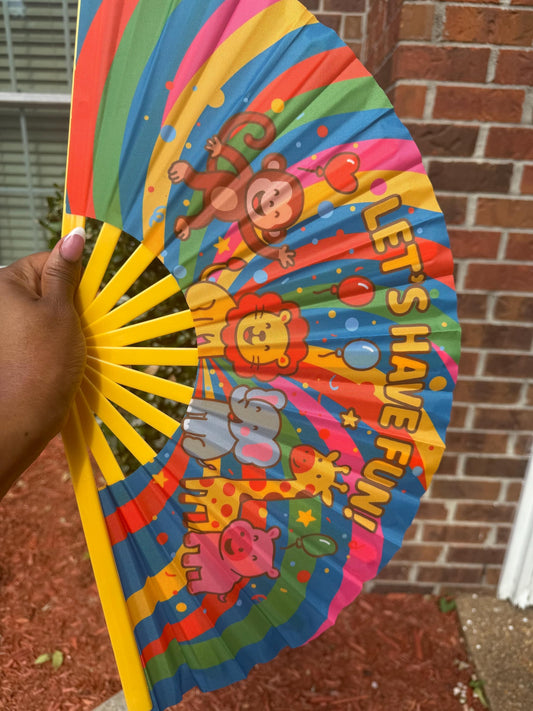 Party Animal Folding Hand Clack Fan for kids