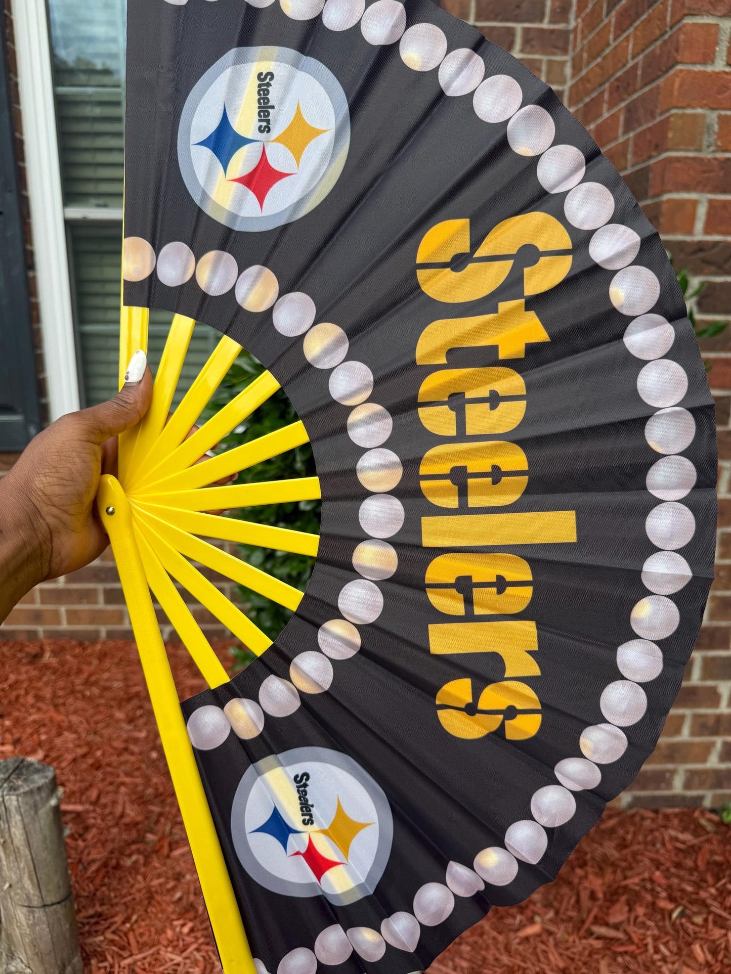 Pittsburgh Steelers Hand Fan - Steelers Team Fan, NFL Steelers Fan, Folding Hand Fan, Decorative Clack Fan, Handheld Fan, Sports Hand Fan