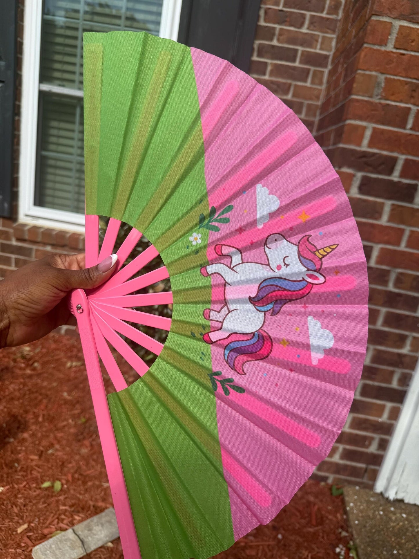 Unicorn Folding Hand Clack Fan for kids
