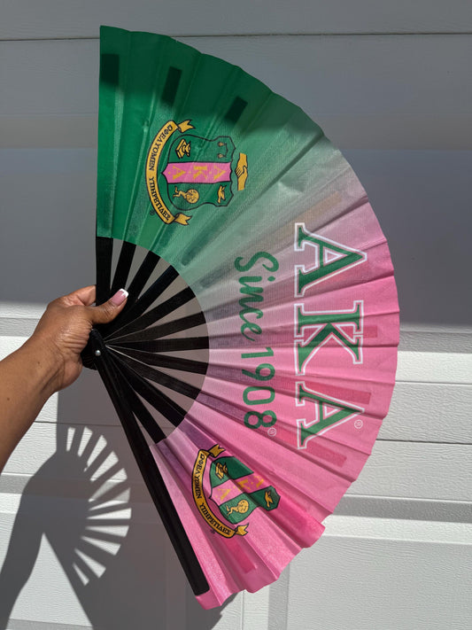 AKA Handheld Folding Fan Sorority Clack Fan