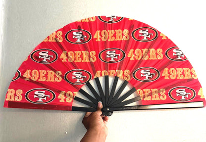 San Francisco 49ers Hand Fan with Bold Team Logo Print, Folding Sports Fan for Game Day, Custom NFL Inspired Folding Fan Gift Idea