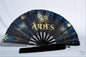 Aries Zodiac Hand Fan - Navy and Gold Folding Astrology Fan, Birthday Gift For Aries Sign, Clack Fan, Celestial Horoscope Hand Held Fan