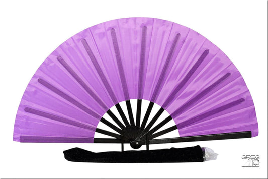 Boots On Ground Line Dancing Hand Fan - Purple Clack Fan, Solid Color Hand Fan, Decorative Hand Fan, Festival Folding Fan