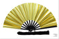 Gold Folding Hand Fan - Solid Color Hand Fan, Line Dancing Fan, Large Gold Clack Fan, Boots On Ground Line Dancing - Yellow/Gold