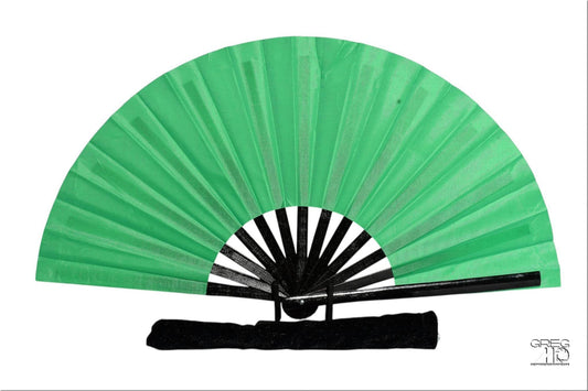 Handheld Folding Fan for Boots On Ground Line Dancing - Green Clack Fan, Decorative Hand Fan, Folding Line Fan, Green Glitter Fan