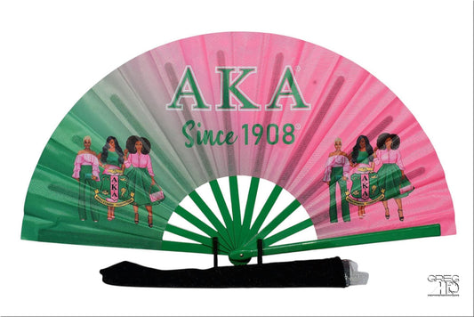 AKA Handheld Folding Fan Sorority Clack Fan