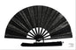 Black Glitter Hand Fan - Large Folding Fan, Black Clack Fan, Folding Hand Fan, Dark Clack Fan, Boots on Ground Hand Fan, Line Dancing Fan